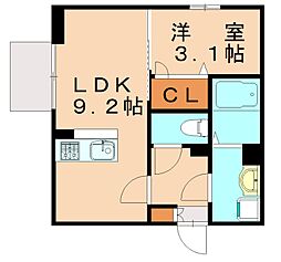 エスト・プラージュ 1LDKの間取図画像