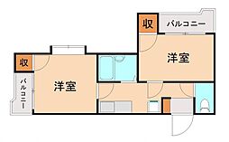 プレアール青山 2Kの間取図画像