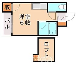 カーサ大膳 ワンルームの間取図画像
