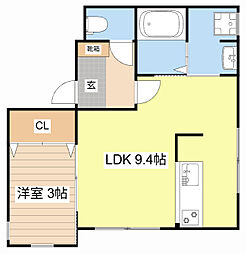 エクセルピーク 1LDKの間取図画像