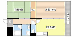 エクシブ 2DKの間取図画像