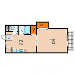 ワンズクレスト小堀 1DKの間取図画像