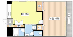 カルフール1 1DKの間取図画像
