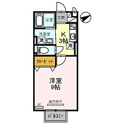 コンフォートM2 1Kの間取図画像