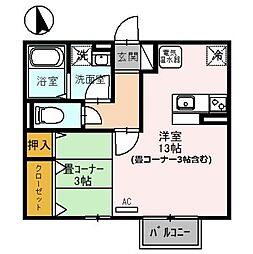 ウエストアベニュー ワンルームの間取図画像