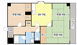 グリーン茨木 3DKの間取図画像