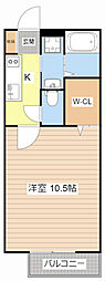 ウエストヴァレー4 1Kの間取図画像