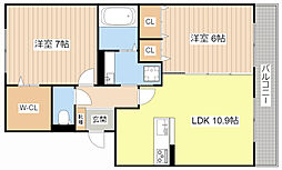セレンディピティ矢倉 2LDKの間取図画像