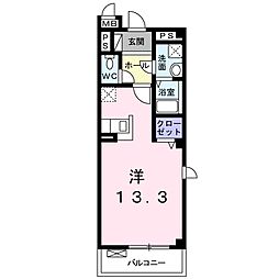 ブリリアント・テラス ワンルームの間取図画像