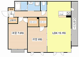 シャーメゾンレーブ 2LDKの間取図画像