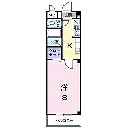 アージェントシート 1Kの間取図画像