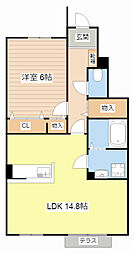ラフィネシャトー 1LDKの間取図画像
