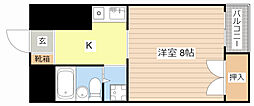 ハイネスマグノリア 1Kの間取図画像
