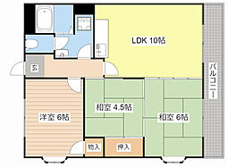 アパートメント178 3LDKの間取図画像