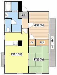 アークヒルズ 2DKの間取図画像