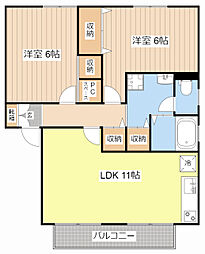 ルシオール3 2LDKの間取図画像