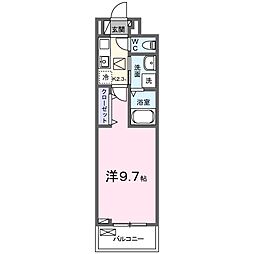 リ:ルーム南草津 1Kの間取図画像