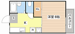 アーバンパレス 1Kの間取図画像