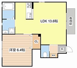 アパート 1LDKの間取図画像