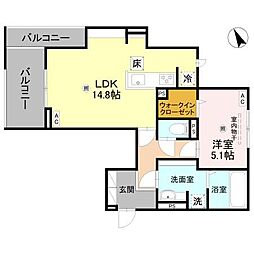 FT.Recolte(エフティーレコルト) 1LDKの間取図画像