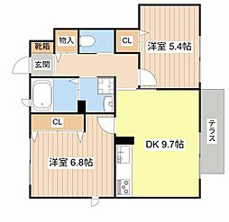 エルピーダ 2DKの間取図画像