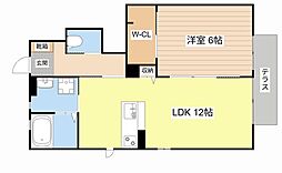 ディアコート 1LDKの間取図画像