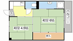 ビレッジハウス加田二号棟 2Kの間取図画像