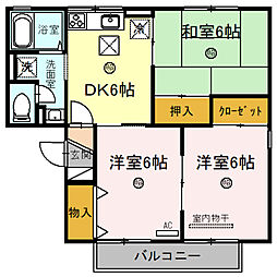 イーストノナミ壱番館 3DKの間取図画像