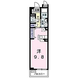 グランデ・カーサ・ケイ ワンルームの間取図画像