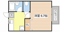 ハスアーユ 1Kの間取図画像
