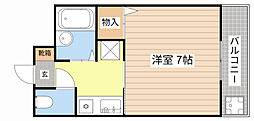 クッキィーC棟 ワンルームの間取図画像