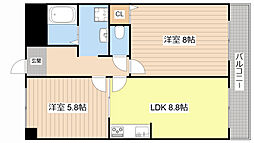 ハイツエクセル5番館 2LDKの間取図画像