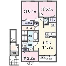 サルス・ノヴァII 3LDKの間取図画像