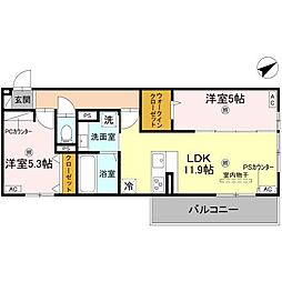 D-ROOM守山3丁目 2LDKの間取図画像
