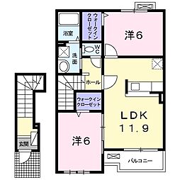 ヴィラ・サン・フィオーレ 2LDKの間取図画像