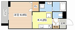 椛コート 1Kの間取図画像
