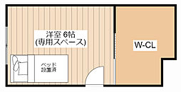 サーパス長浜豊公園 1Kの間取図画像