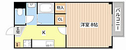 宮司サンシャイン3 1Kの間取図画像