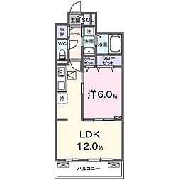 リ:ルーム 東近江 1LDKの間取図画像