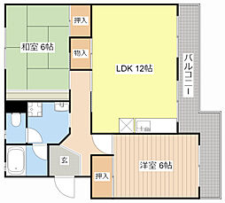第2辻ハイツ 2LDKの間取図画像