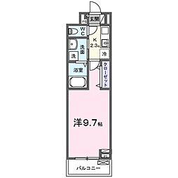 ジュネス エアリー 1Kの間取図画像