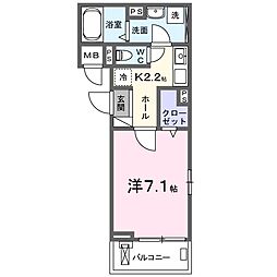 フォルトゥーナ 1Kの間取図画像