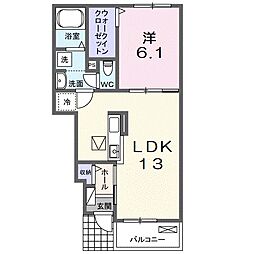 ジュネス・ドミールII 1LDKの間取図画像