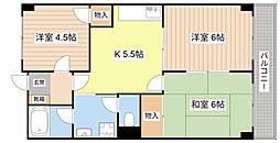 ライオンズハイツ高宮 3Kの間取図画像