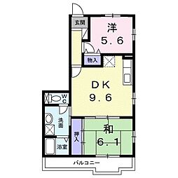 クレセールイマムラ 2LDKの間取図画像