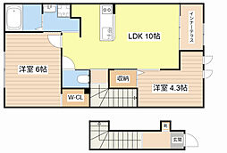 グランドソレーユ2番館 2LDKの間取図画像
