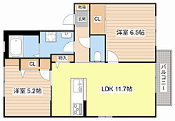 ハイツフレンド 2LDKの間取図画像