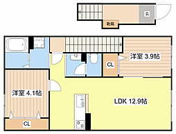 chouette 2LDKの間取図画像