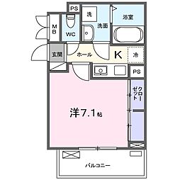 ファビュラス M 1Kの間取図画像