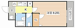 グランデアジュダ 1Kの間取図画像